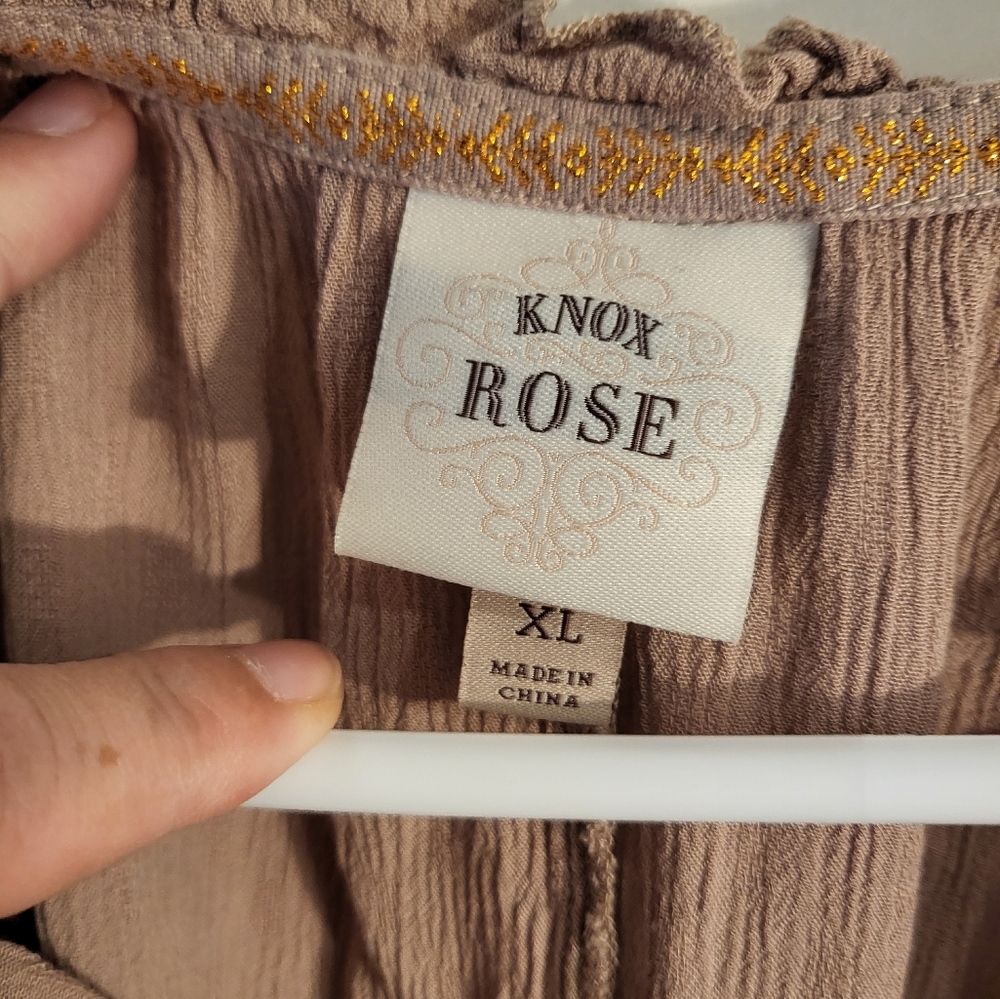 Knox Rose Womans XL Dusty Rose Long Sleeve Top - Picture 2 of 3